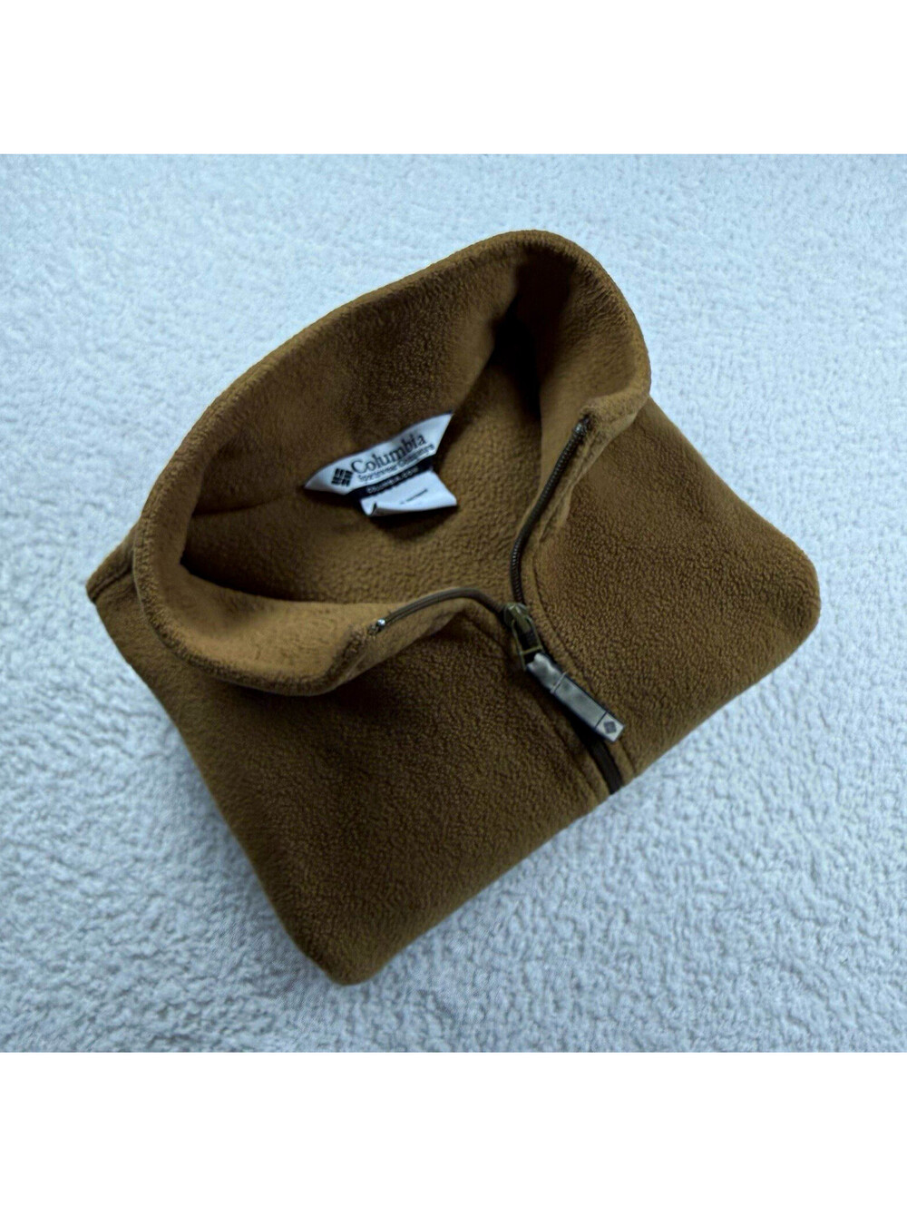 Columbia Men’s XL Brown Fleece Quarter Zip Pullover Outdoor Hiking Classic